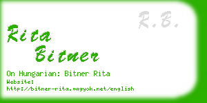 rita bitner business card